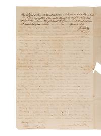 [ENSLAVEMENT]. Pair of letters lamenting the possible sale of a 35-year-old slave named Pompey. 1850.