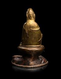 A Chinese Parcel Gilt Bronze Figure of Guanyin