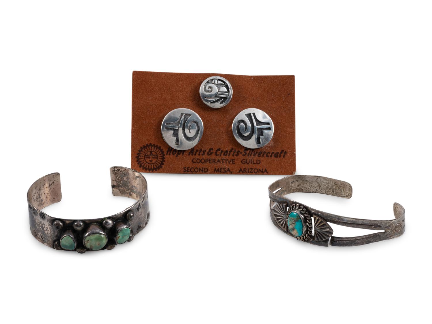 Silver Overlay Cuff Links and Tie Pin, PLUS