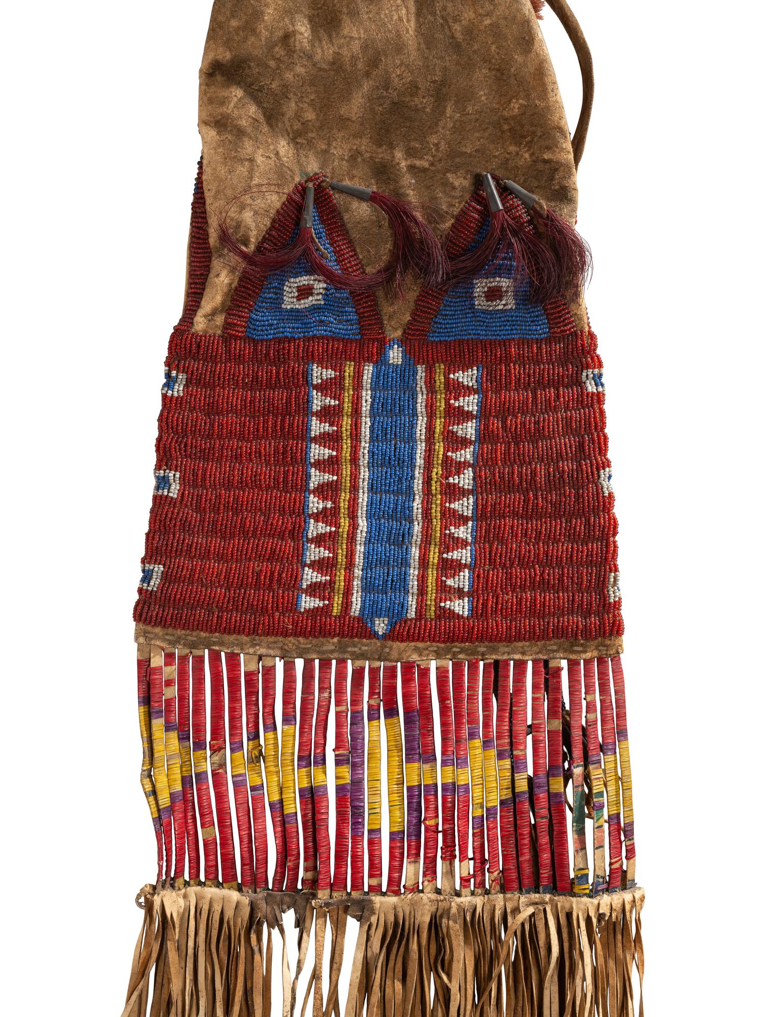 Sioux Beaded Hide Tobacco Bag