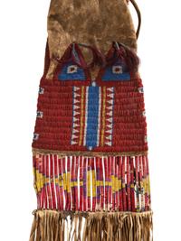Sioux Beaded Hide Tobacco Bag