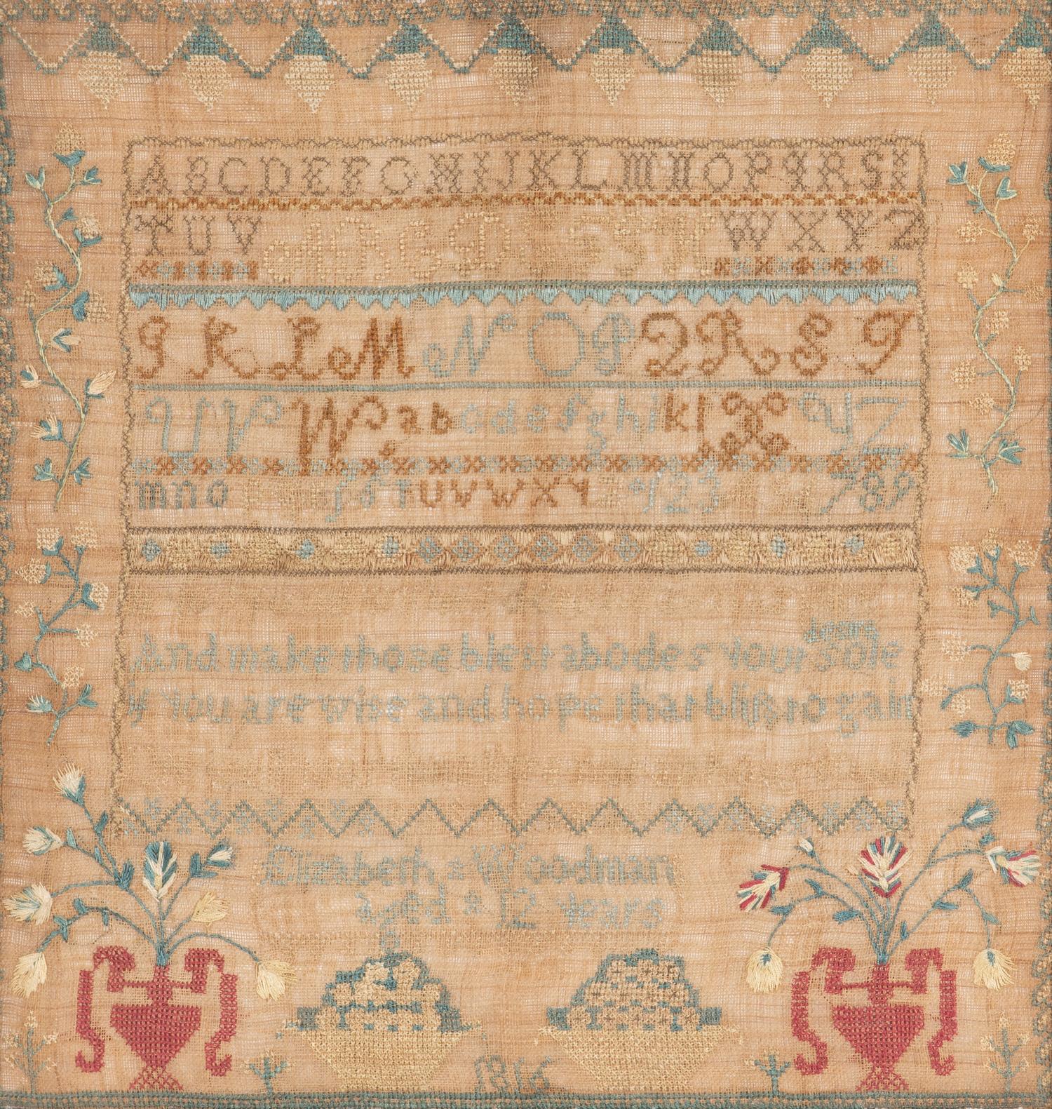 Four English Needlepoint Samplers