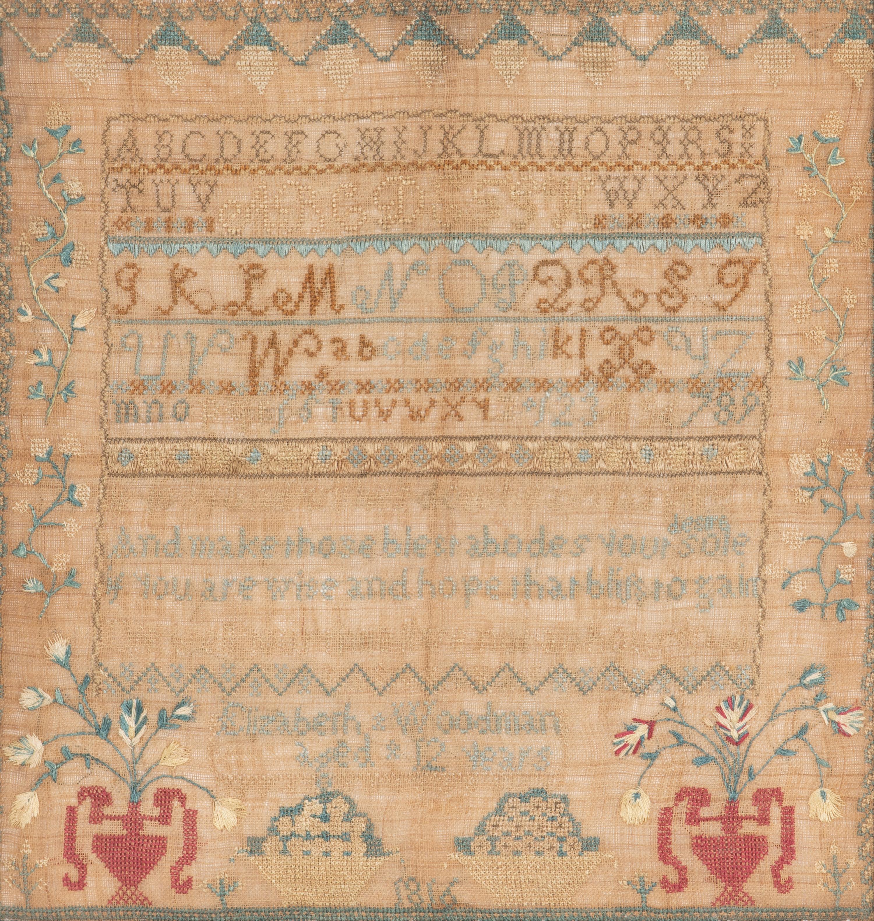 Four English Needlepoint Samplers