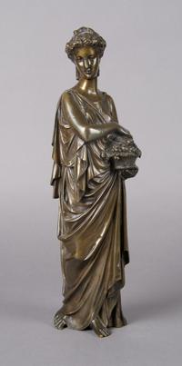 A Continental Neoclassical Bronze Figure, Height 13 1/2 inches.