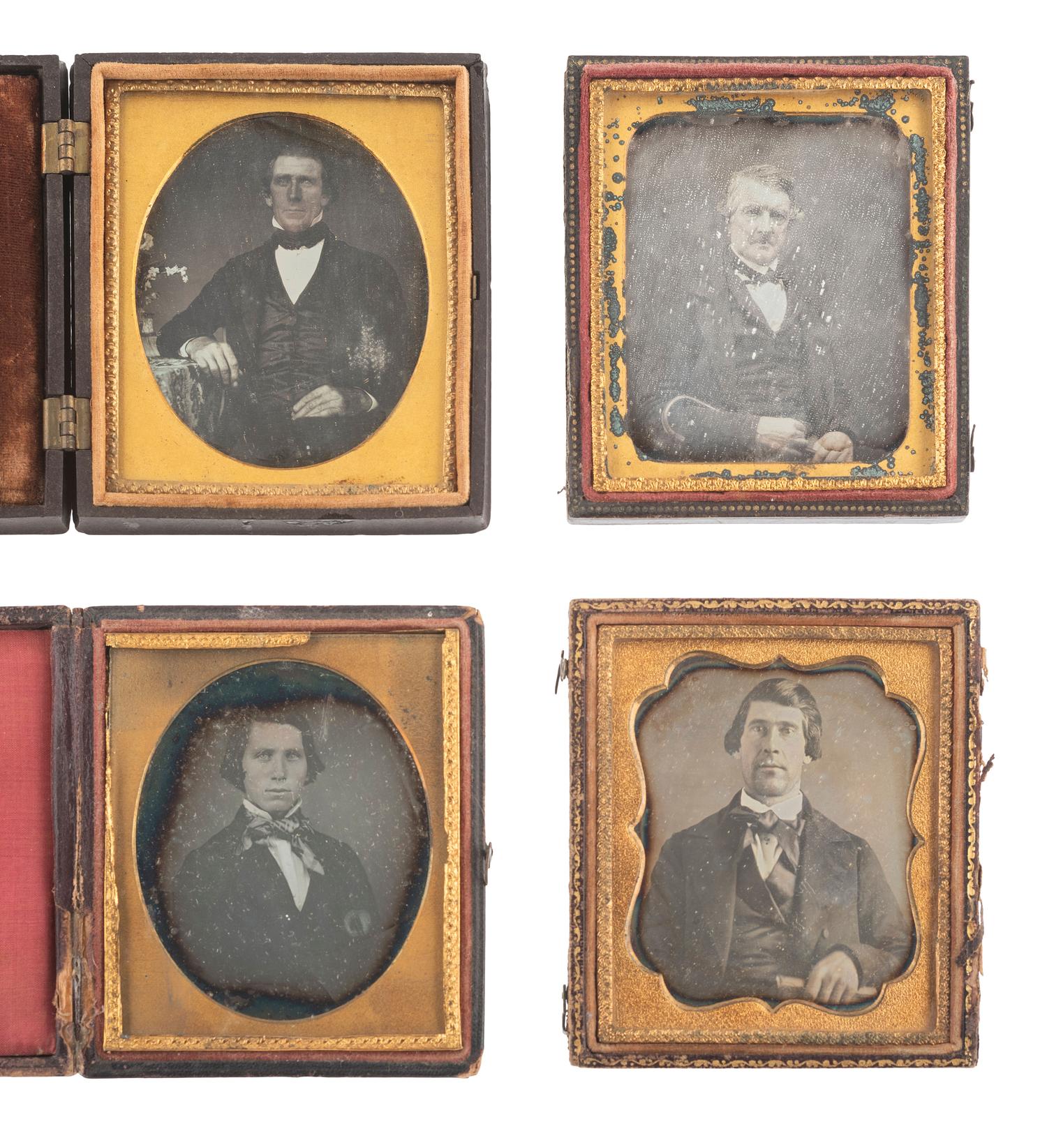 [EARLY PHOTOGRAPHY]. 36 sixth plate daguerreotypes featuring men of varying ages.