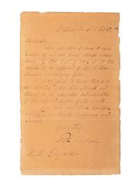 DOUGLASS, Frederick (1817-1895). Autograph letter signed ("Fredk. Douglass"), to M. M. Rodgers. Washington DC, 30 November 1888.