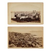 Watkins, Carleton (1829-1916). A pair of boudoir cards of San Francisco, ca 19th century.