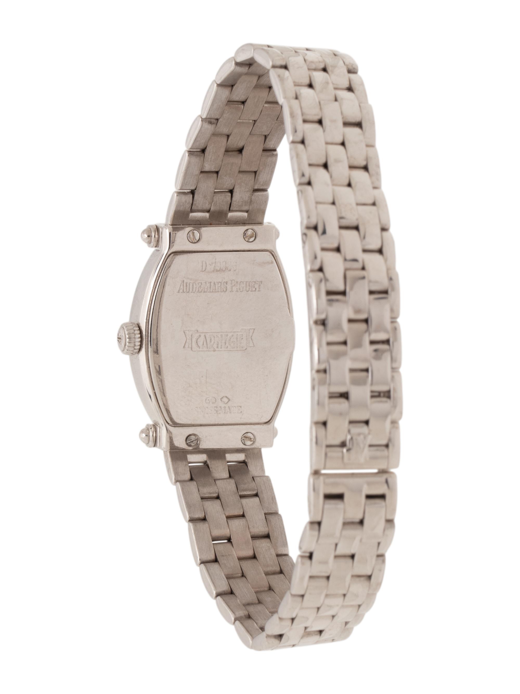 AUDEMARS PIGUET, 18K WHITE GOLD AND DIAMOND 'CARNEGIE' MECHANICAL WATCH