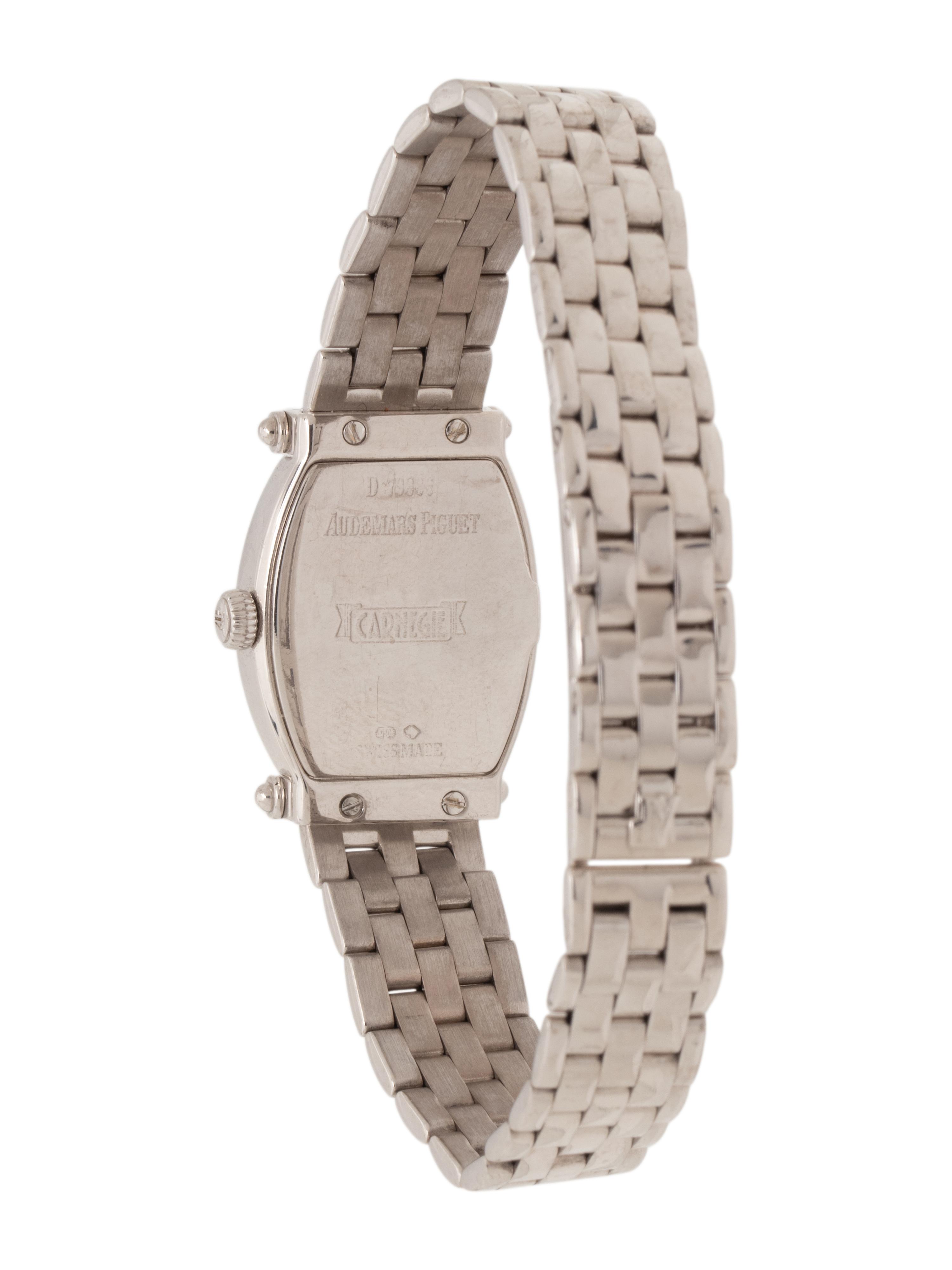 AUDEMARS PIGUET, 18K WHITE GOLD AND DIAMOND 'CARNEGIE' MECHANICAL WATCH