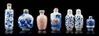 Six Porcelain Snuff Bottles Height of tallest 3 1/4 inches. — 19TH CENTURY