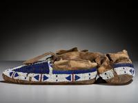 Ute Beaded Buffalo Hide Moccasins
