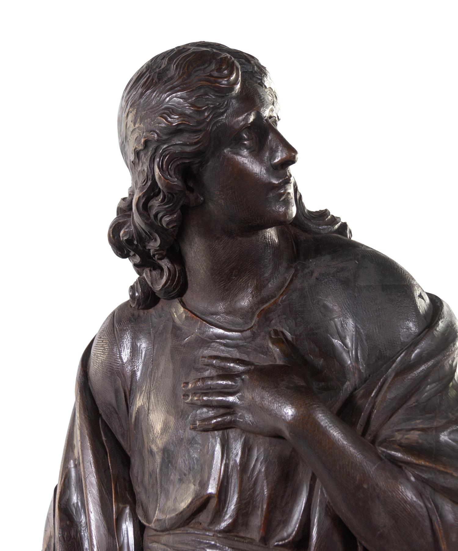 A Venetian Carved Pine Architectural Figure