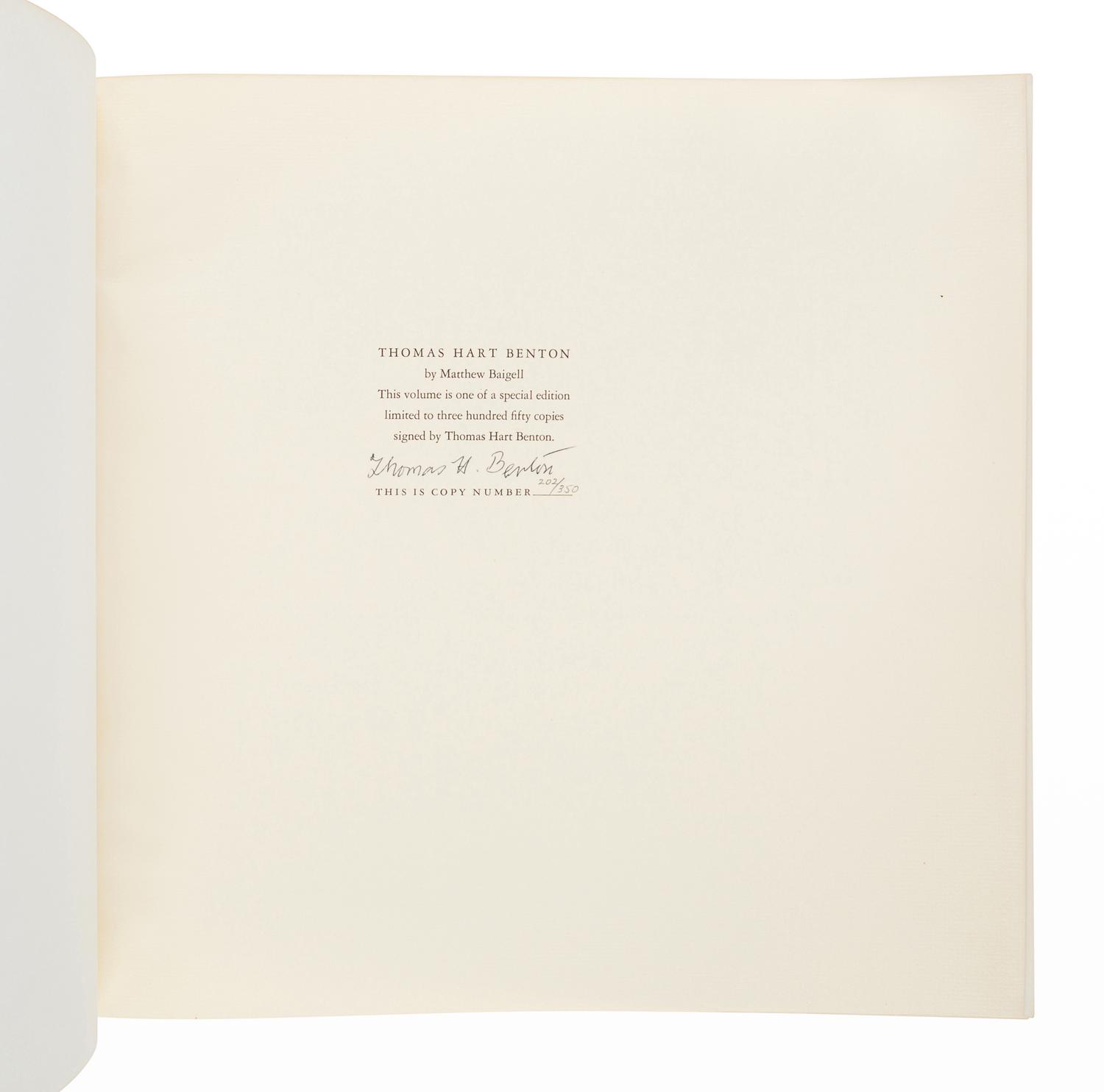 [BENTON, Thomas Hart (1889-1975)]. BAIGELL, Matthew. Thomas Hart Benton. New York: Harry N. Abrams, Inc., 1973.