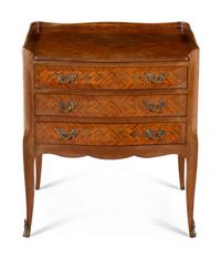 A Continental Fruitwood Marquetry Chest of Drawers