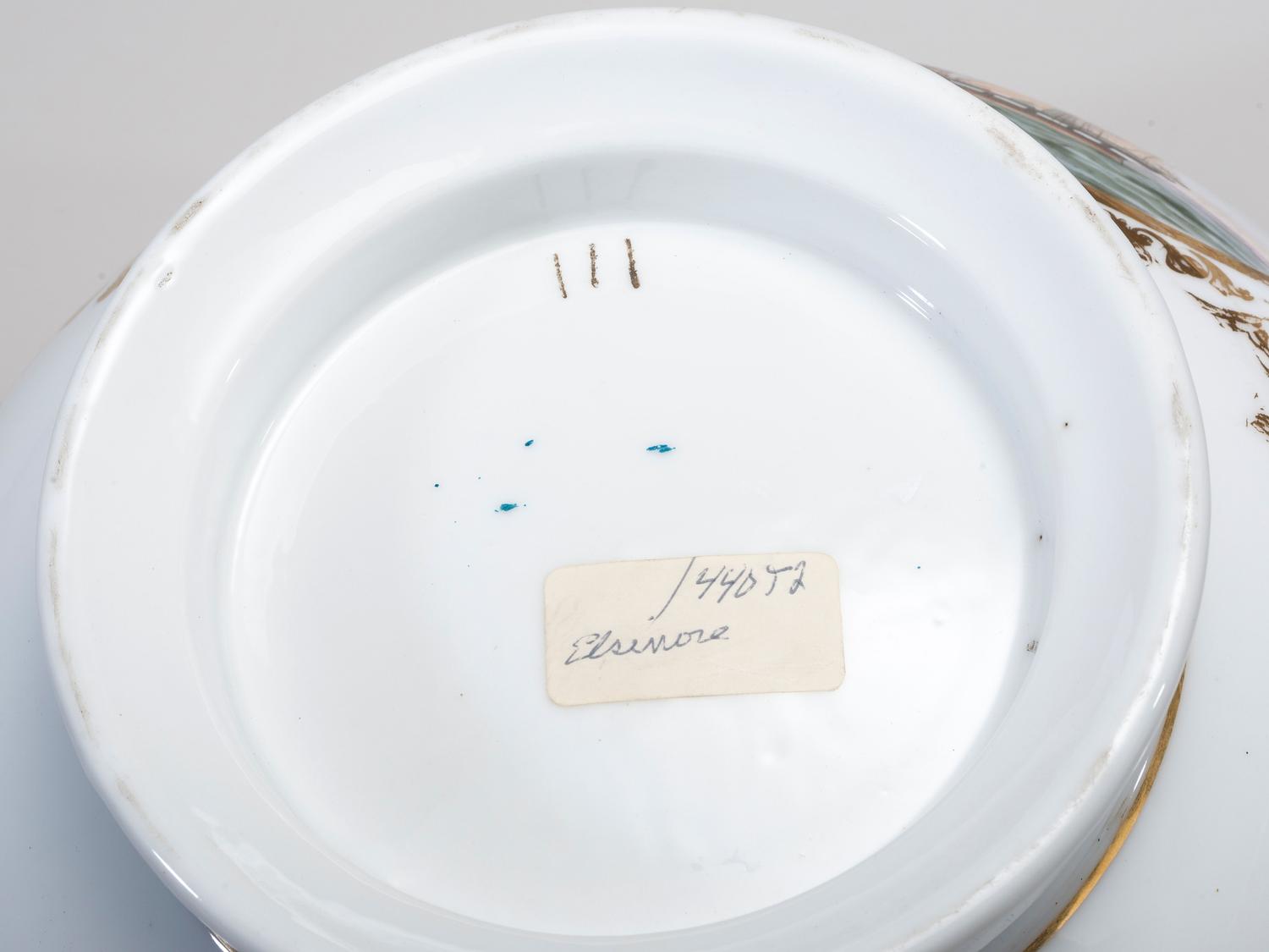 Three English Parcel Gilt and Hand-Painted Porcelain Bowls