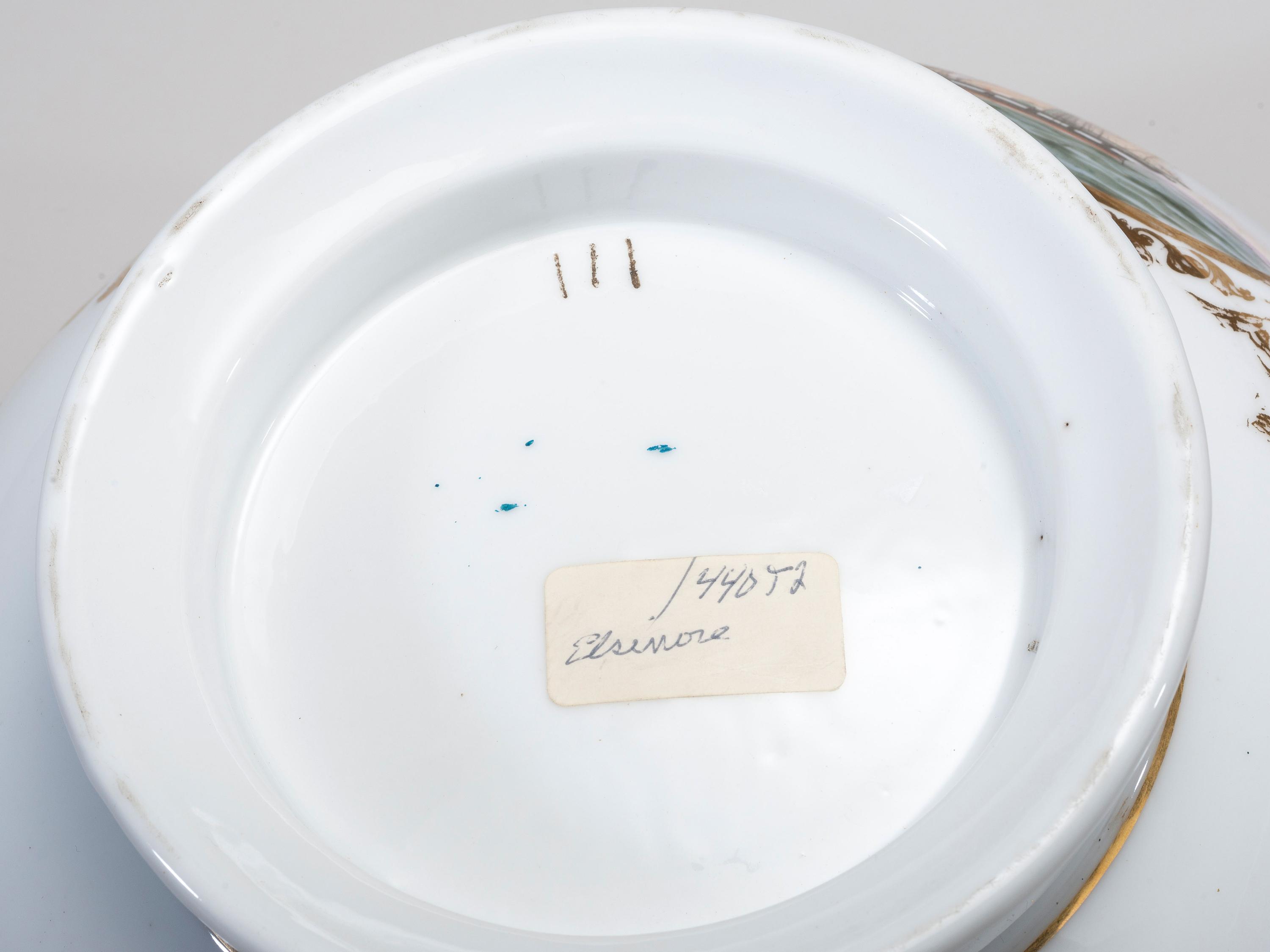 Three English Parcel Gilt and Hand-Painted Porcelain Bowls