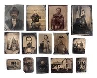 [EARLY PHOTOGRAPHY]. A collection of 19th-20th century photographs and related materials, highlighted by an assortment of cased images and tintypes, incl. African American subject.