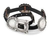 A Southwestern Silver and Leather Belt
