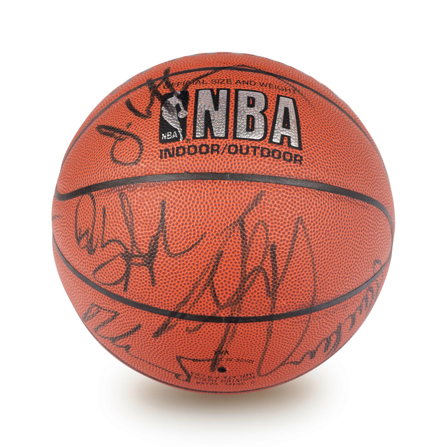 A 1996-97 Chicago Bulls NBA Champions Team Signed Autograph Basketball (Bulls Letter and Beckett Authentication Services Letter BAS Certified),