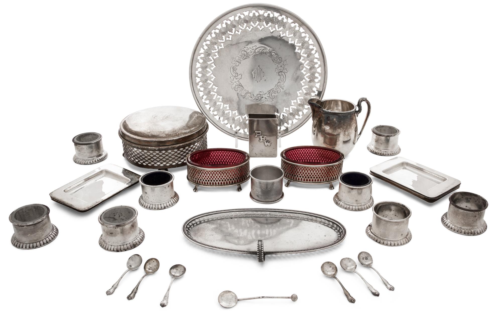 A Collection of American Silver and Silver Mounted Articles, 20th Century, comprising a Meriden Brittania Co. reticulated dish, a Curri