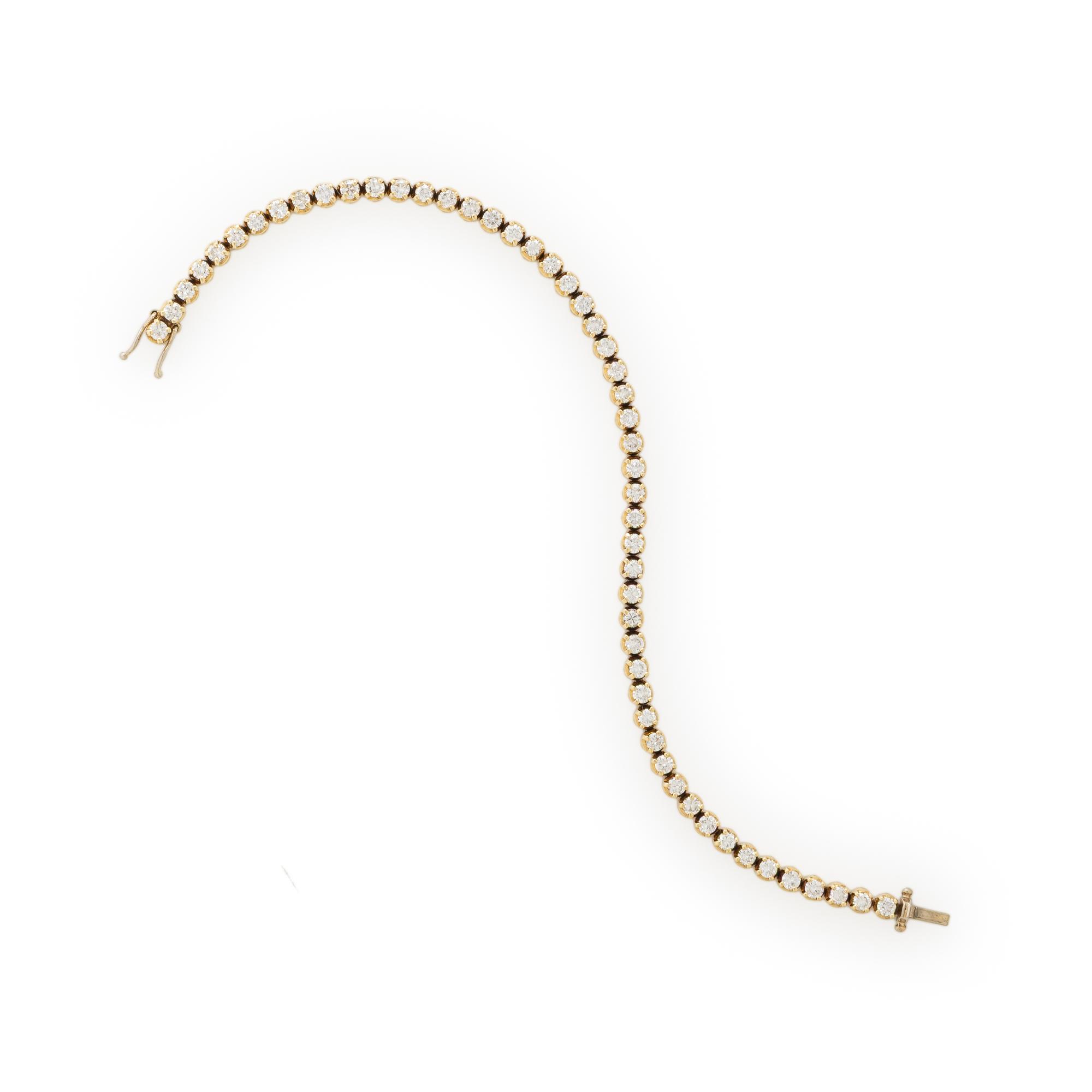 Yellow Gold and Diamond Tennis Bracelet