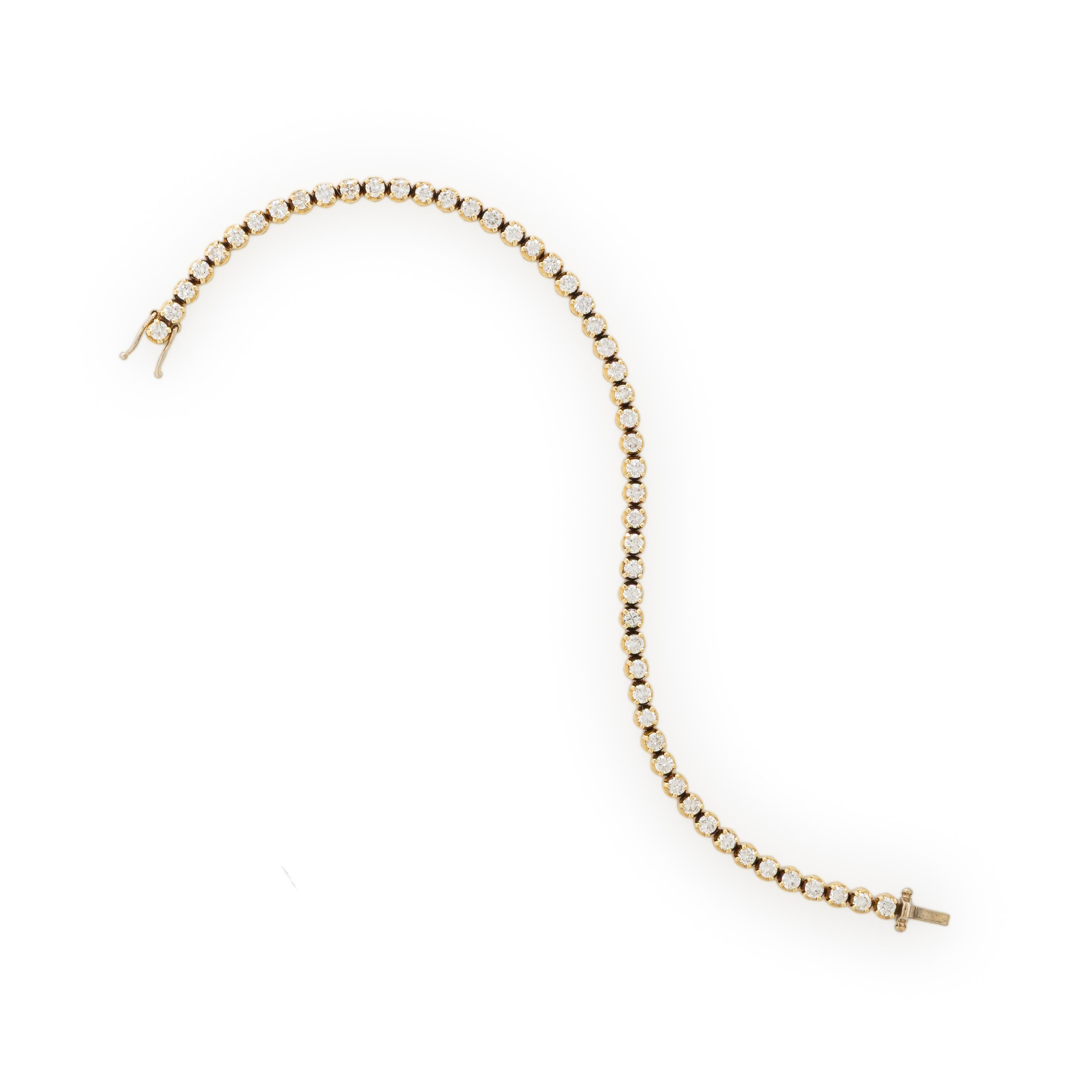 Yellow Gold and Diamond Tennis Bracelet
