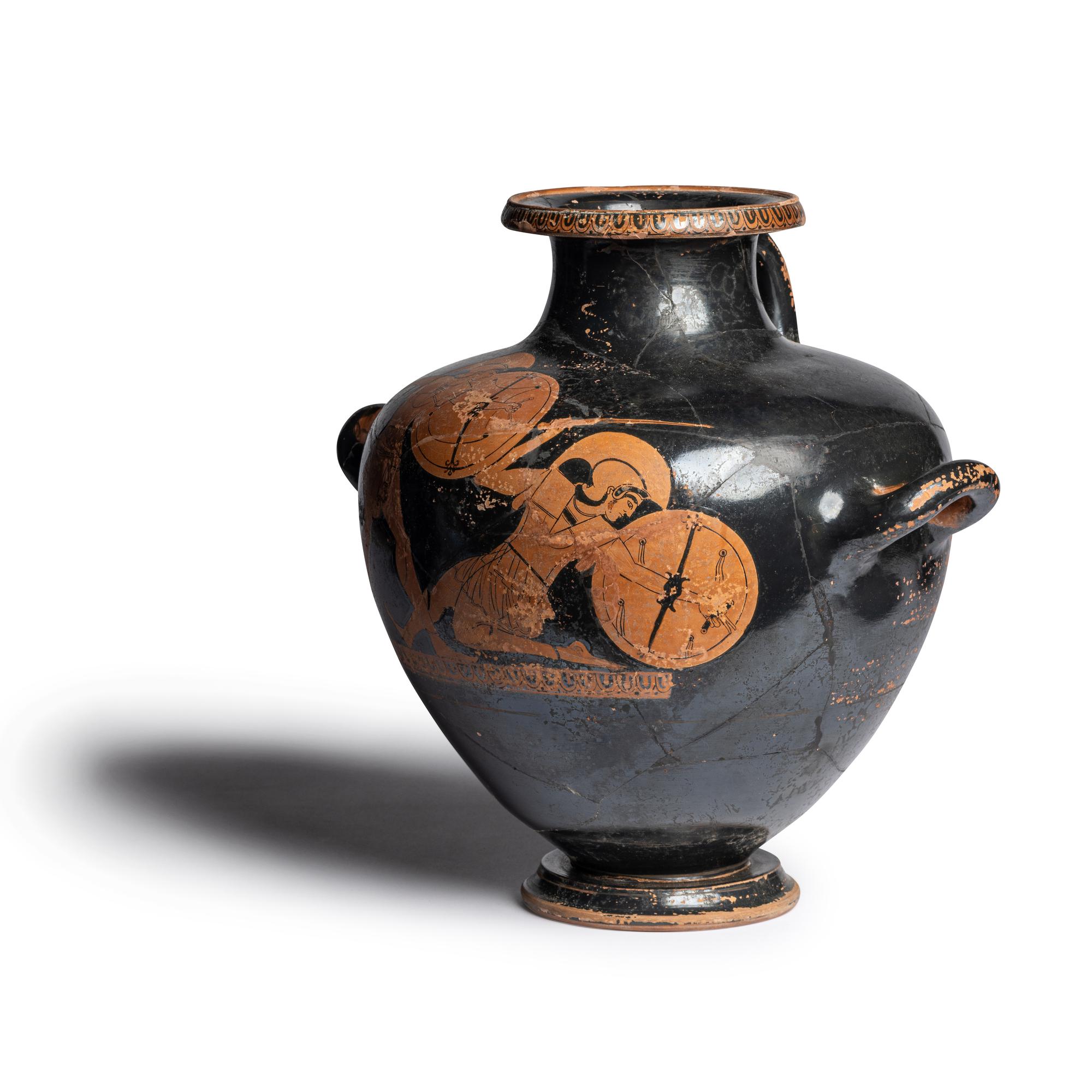 An Attic Red-Figured Kalpis with two Fighting Hoplites