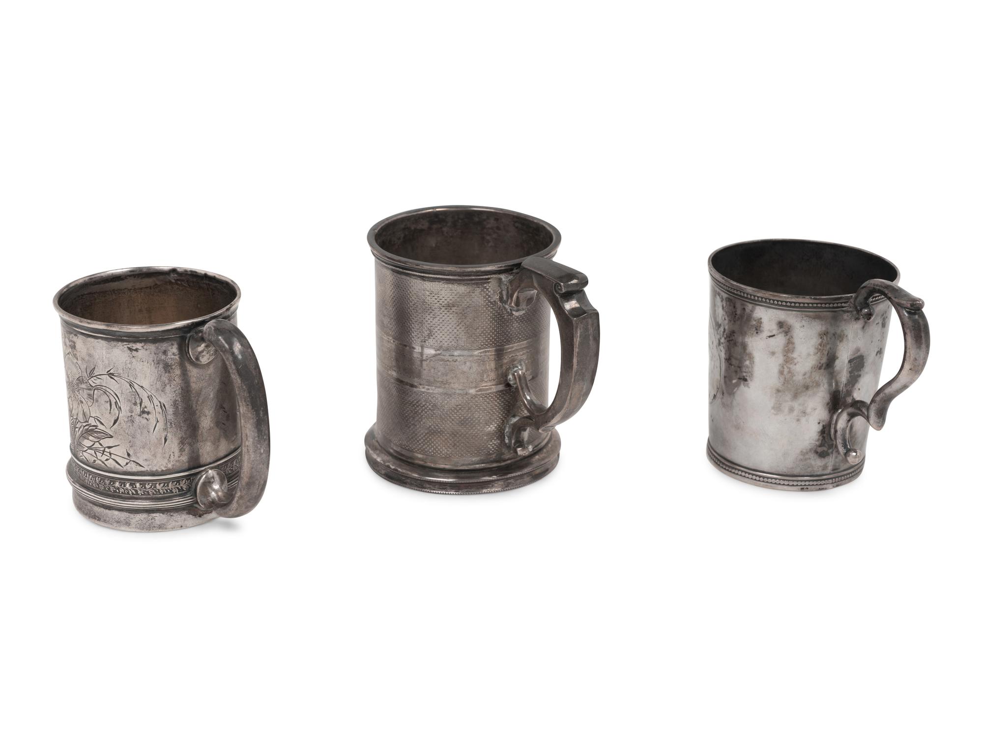 Three American Silver Mugs and Beakers