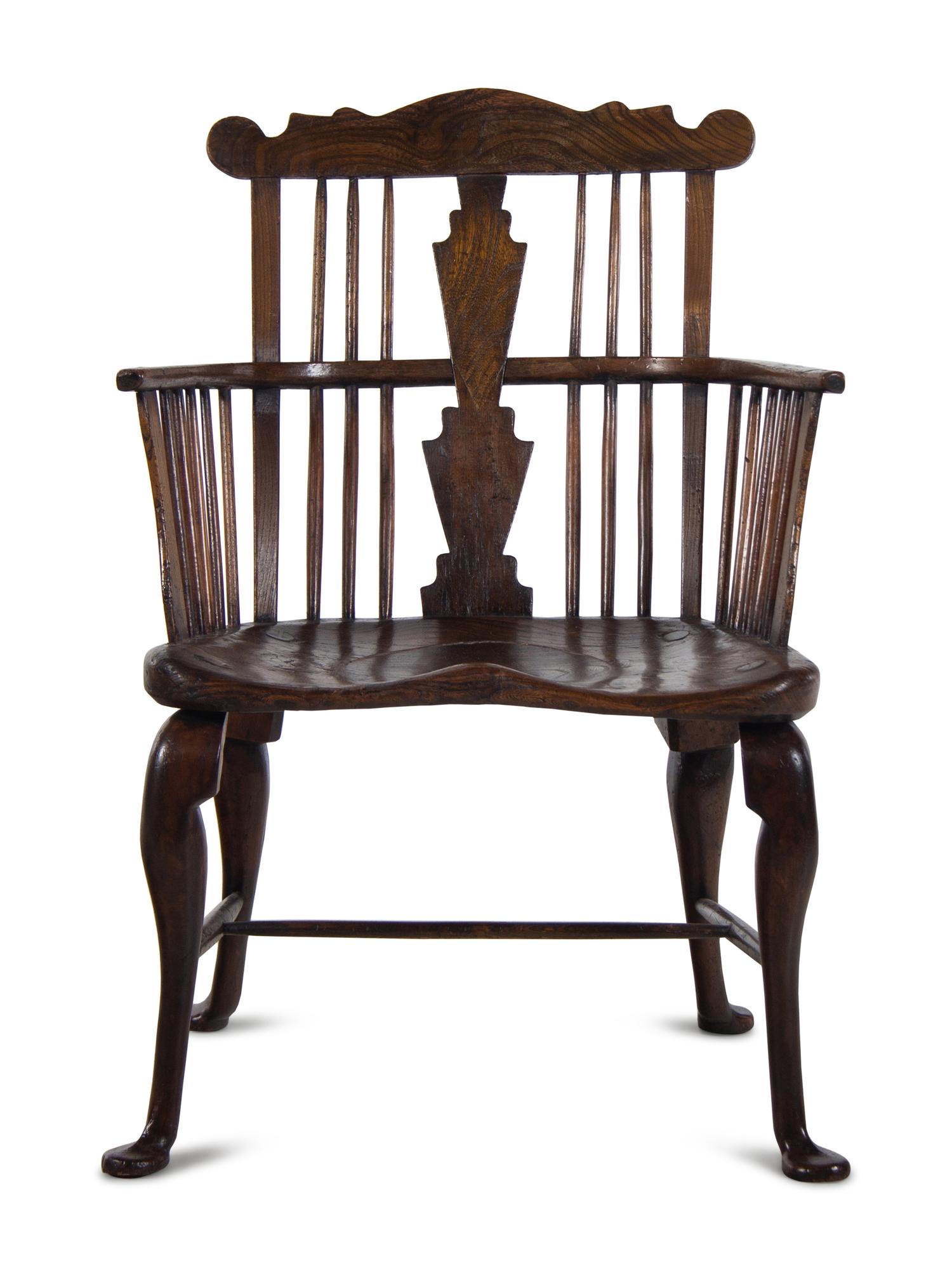 An English Yew Wood Windsor Armchair