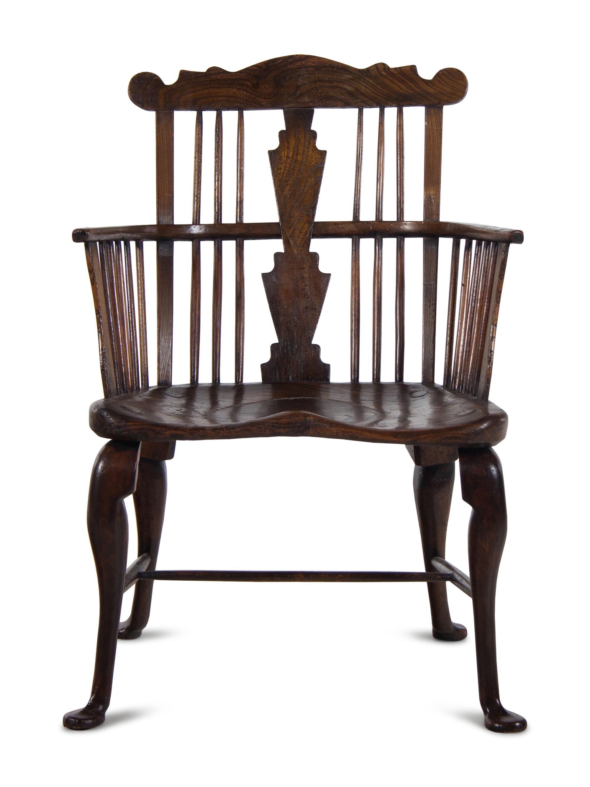 An English Yew Wood Windsor Armchair