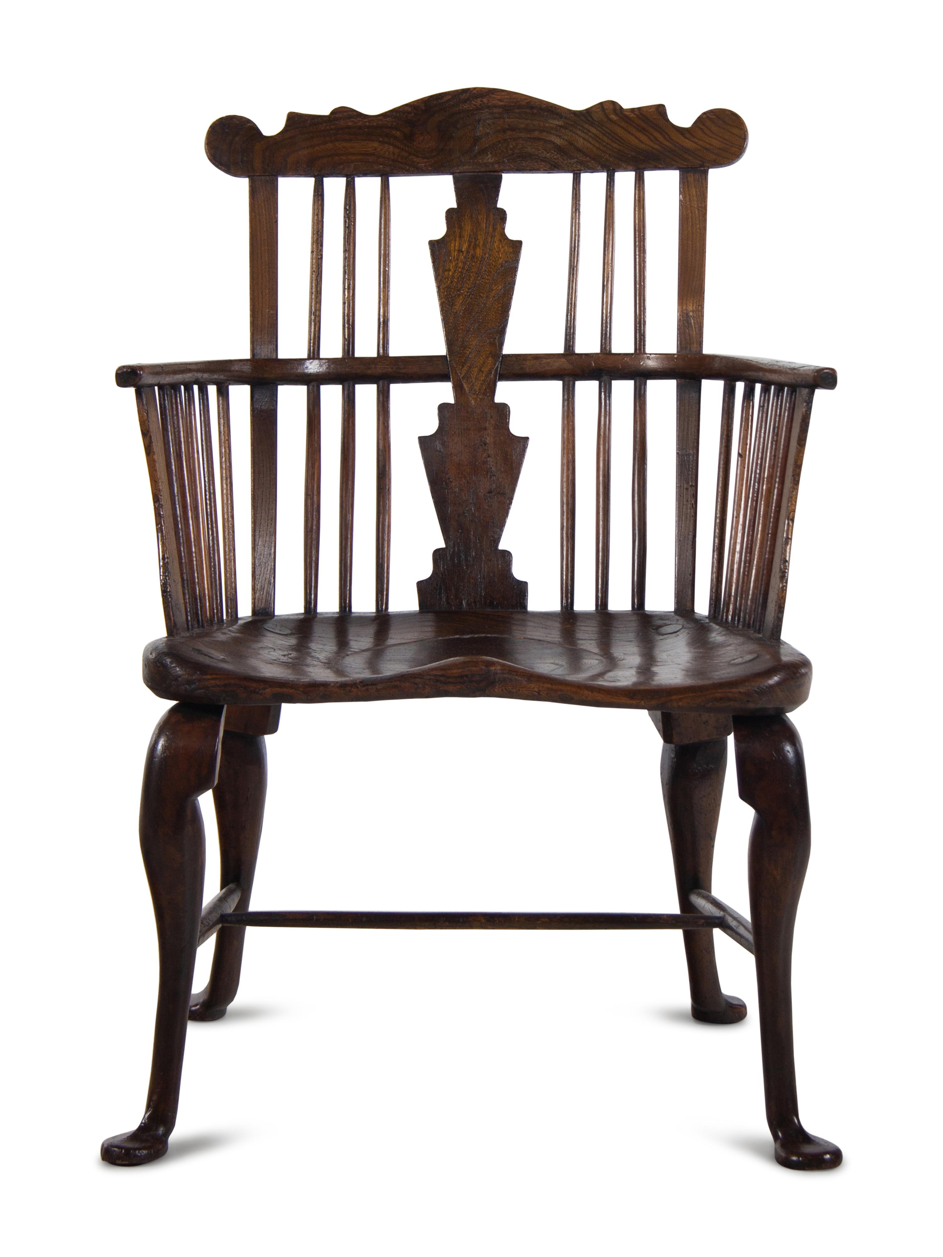 An English Yew Wood Windsor Armchair