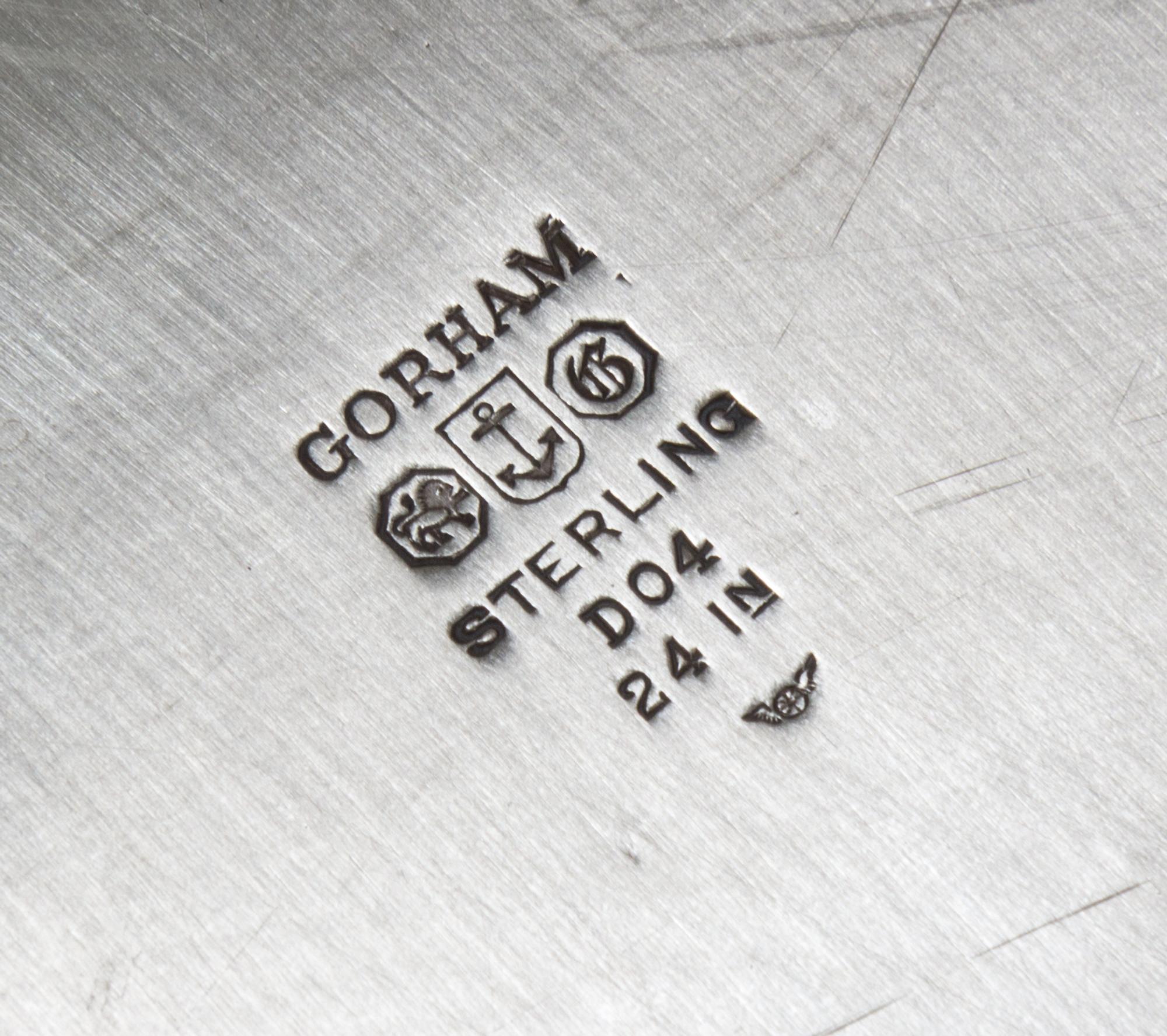 An American Art Deco Silver Serving Tray, Gorham Mfg. Co., Providence, RI, 1931, centered by a monogrammed O.