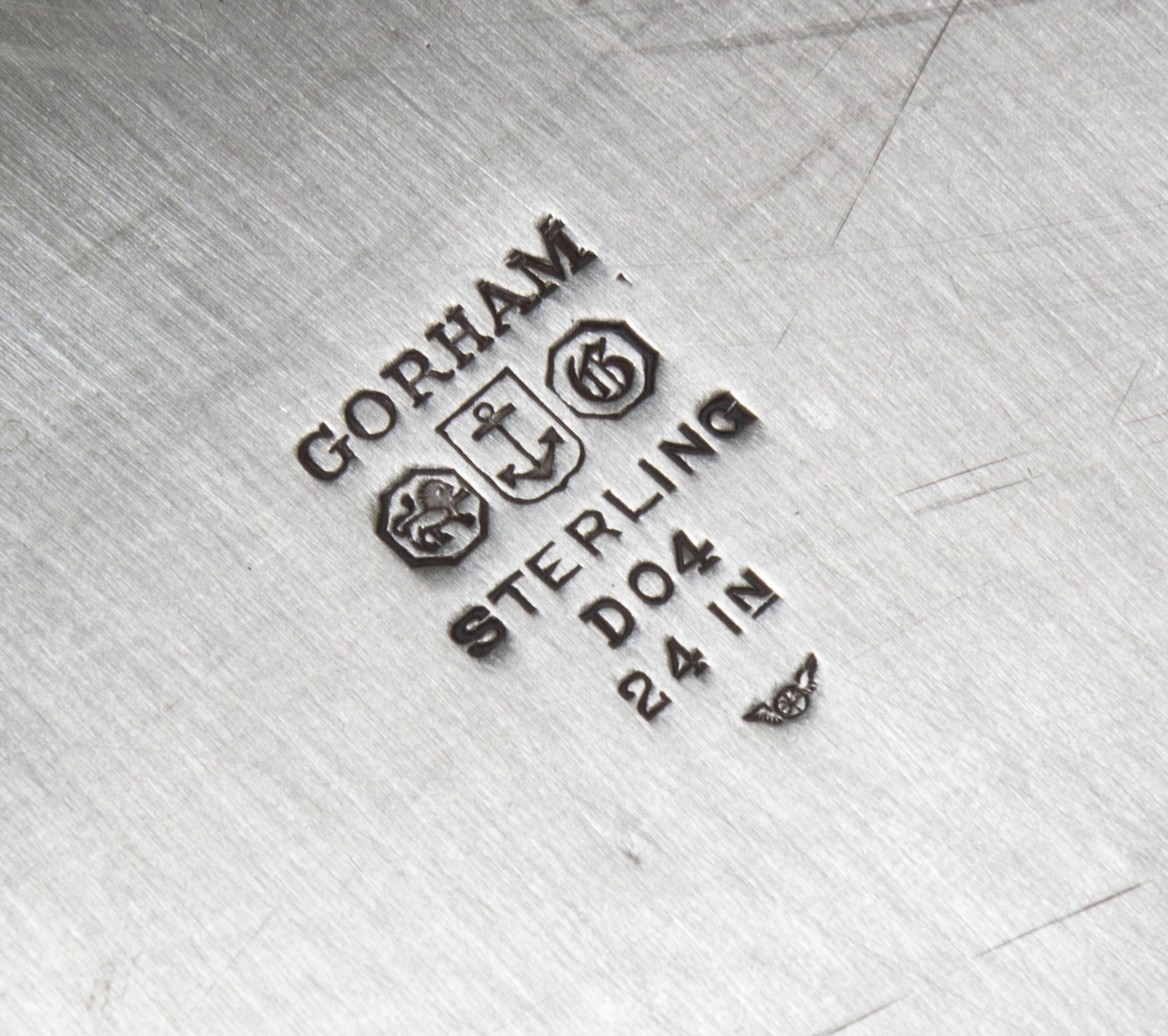 An American Art Deco Silver Serving Tray, Gorham Mfg. Co., Providence, RI, 1931, centered by a monogrammed O.
