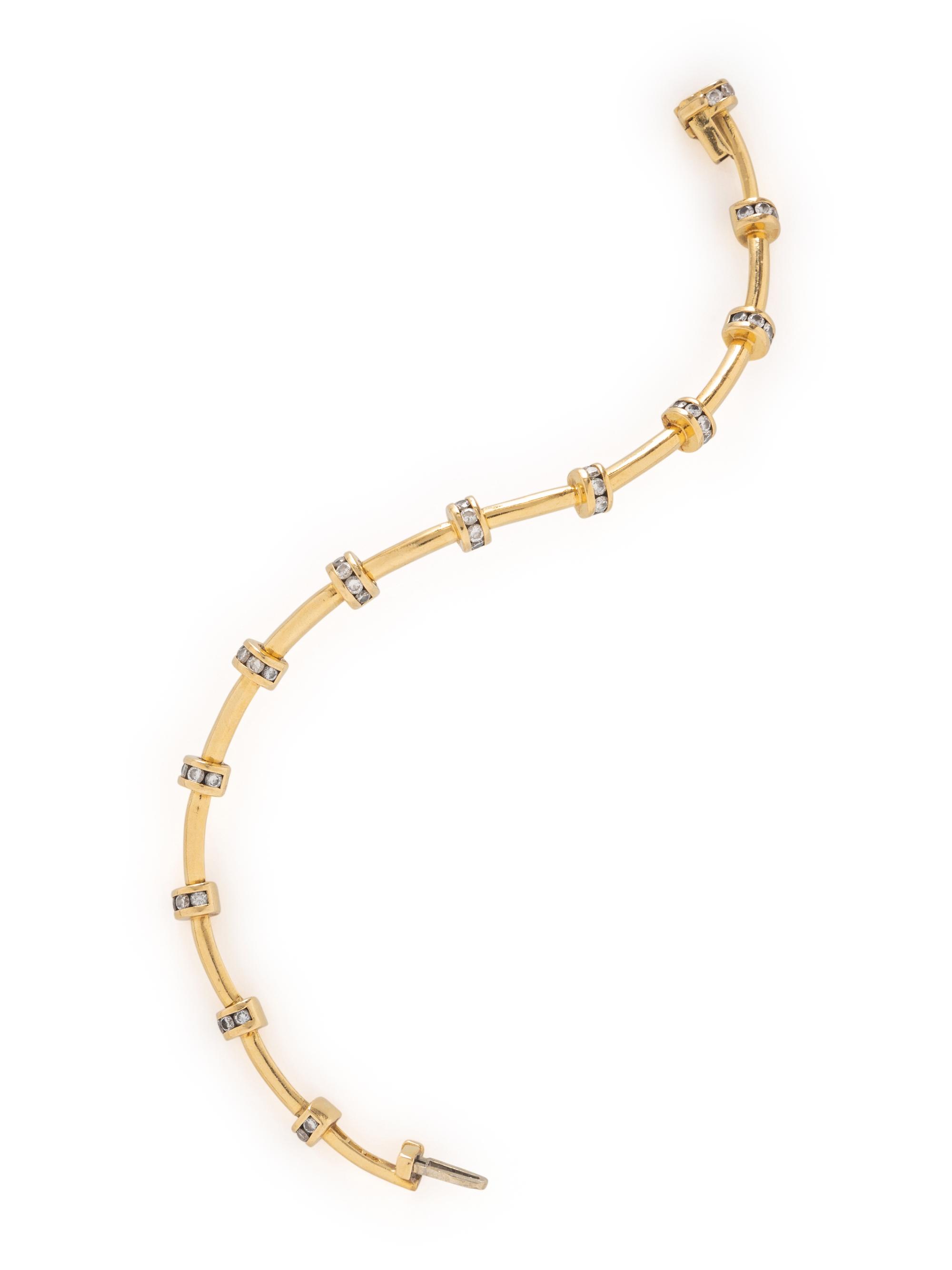 CHARLES KRYPELL, DIAMOND AND YELLOW GOLD BRACELET