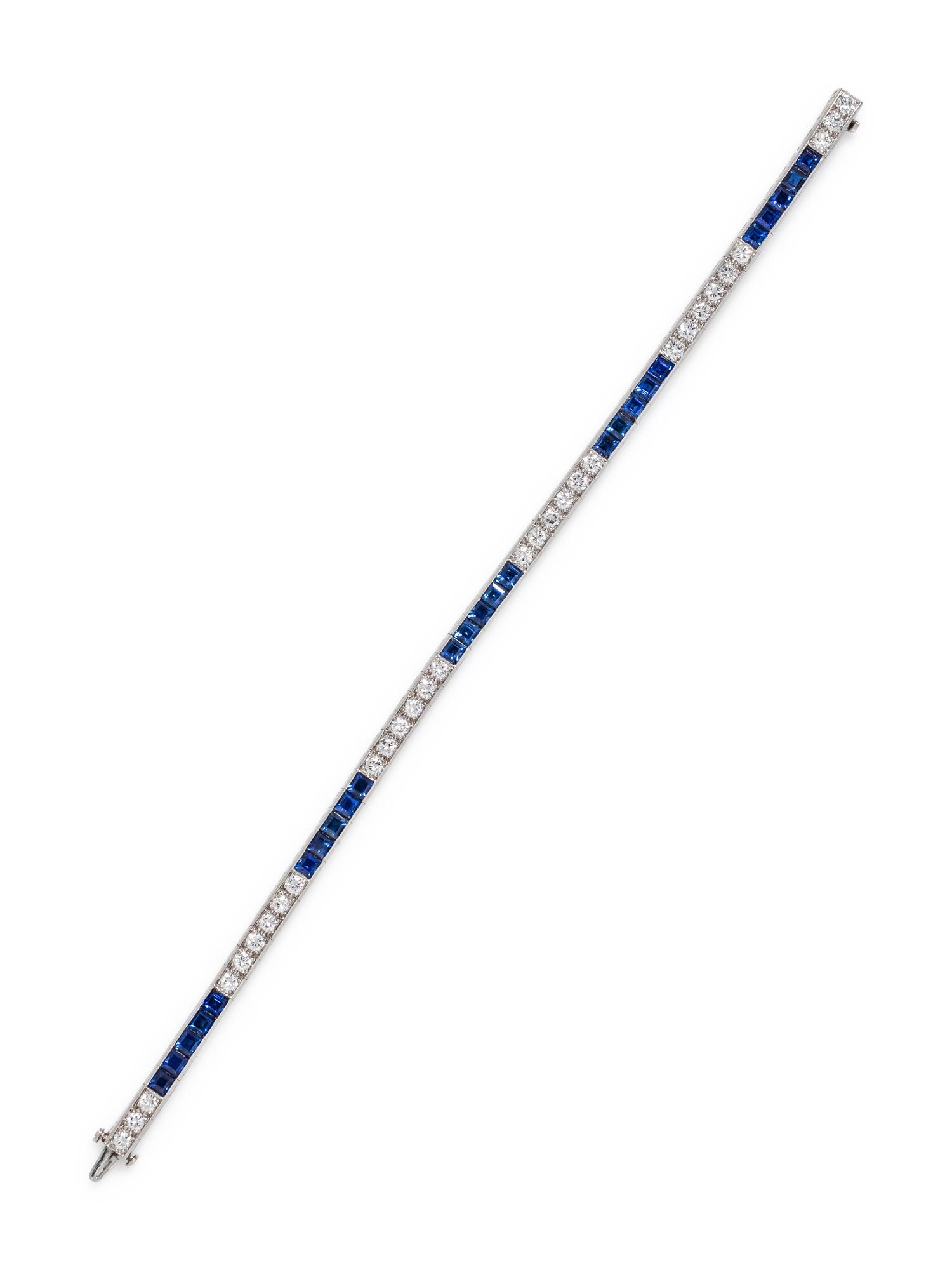 CARTIER, M. WASLIKOFF & SONS, SAPPHIRE AND DIAMOND BRACELET