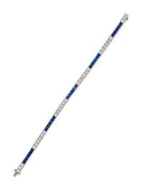 CARTIER, M. WASLIKOFF & SONS, SAPPHIRE AND DIAMOND BRACELET