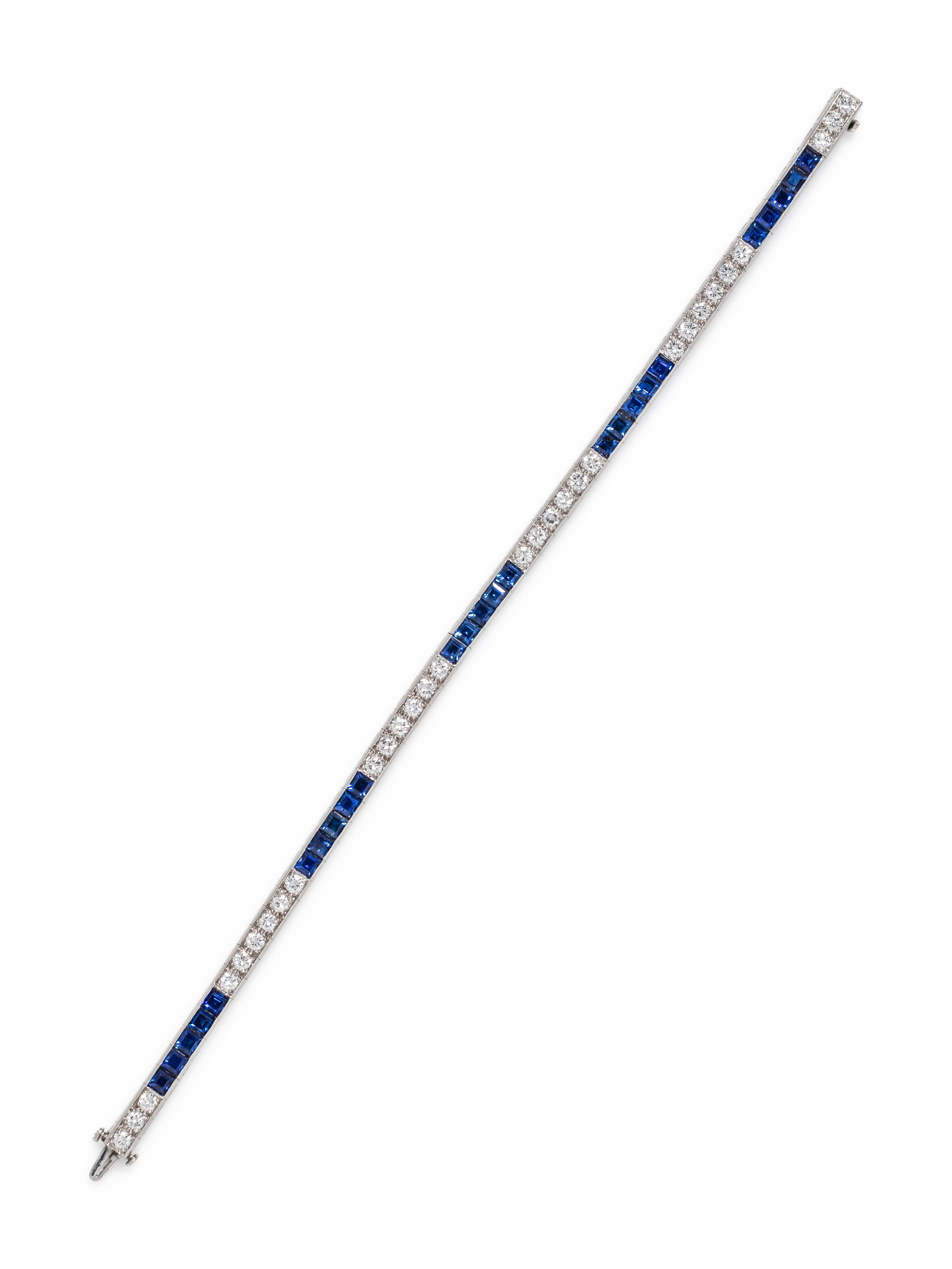 CARTIER, M. WASLIKOFF & SONS, SAPPHIRE AND DIAMOND BRACELET