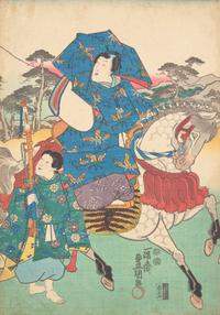 Three Japanese Woodblock Triptychs, including Hiroshige, Hiroshige II and Kunisada