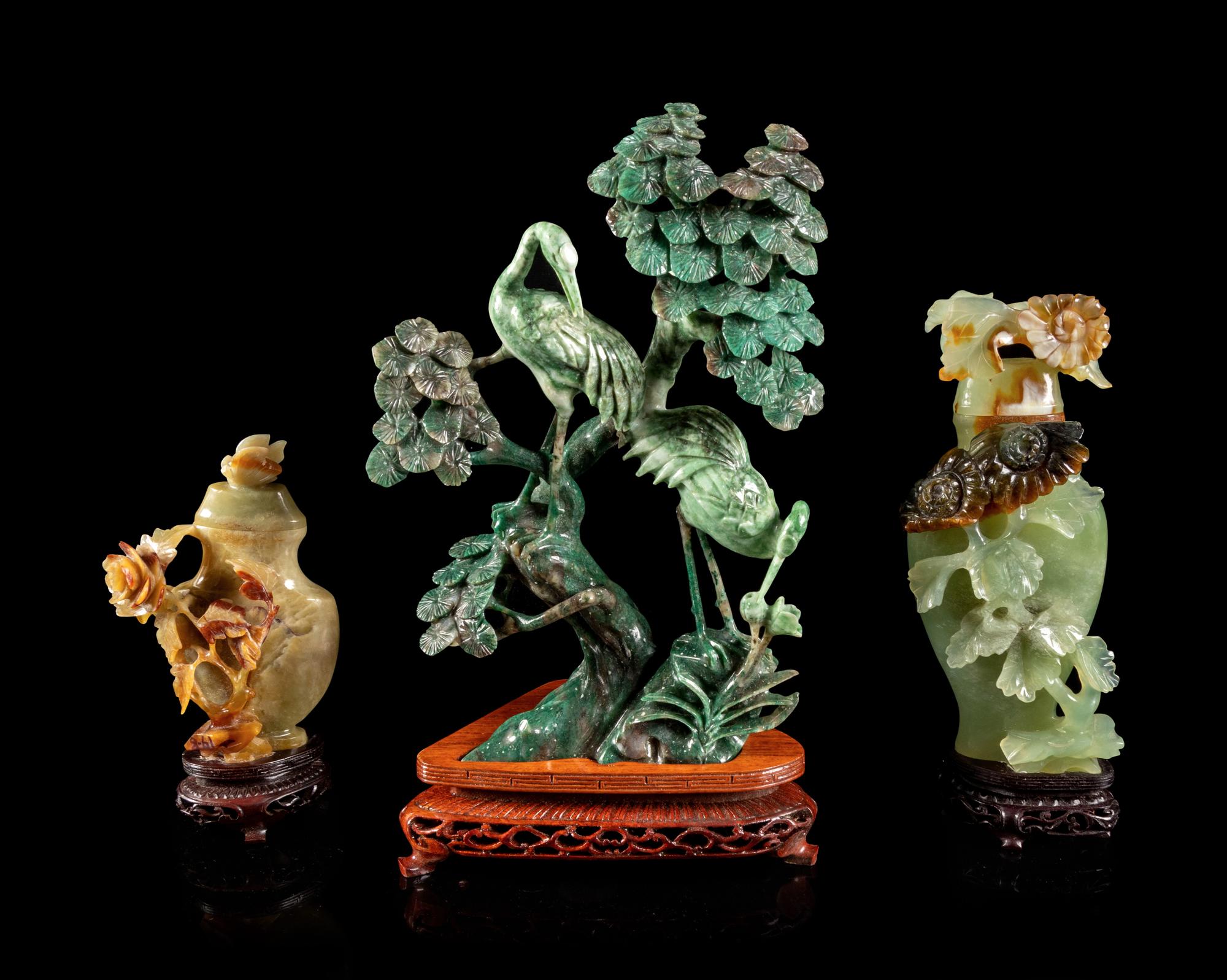 Three Chinese Hardstone Carvings