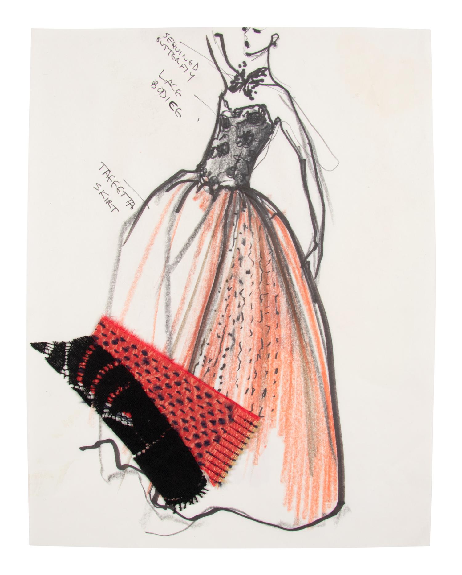 Group of Nine Geoffrey Beene Fashion Sketches , by Jesper Nyeboe
