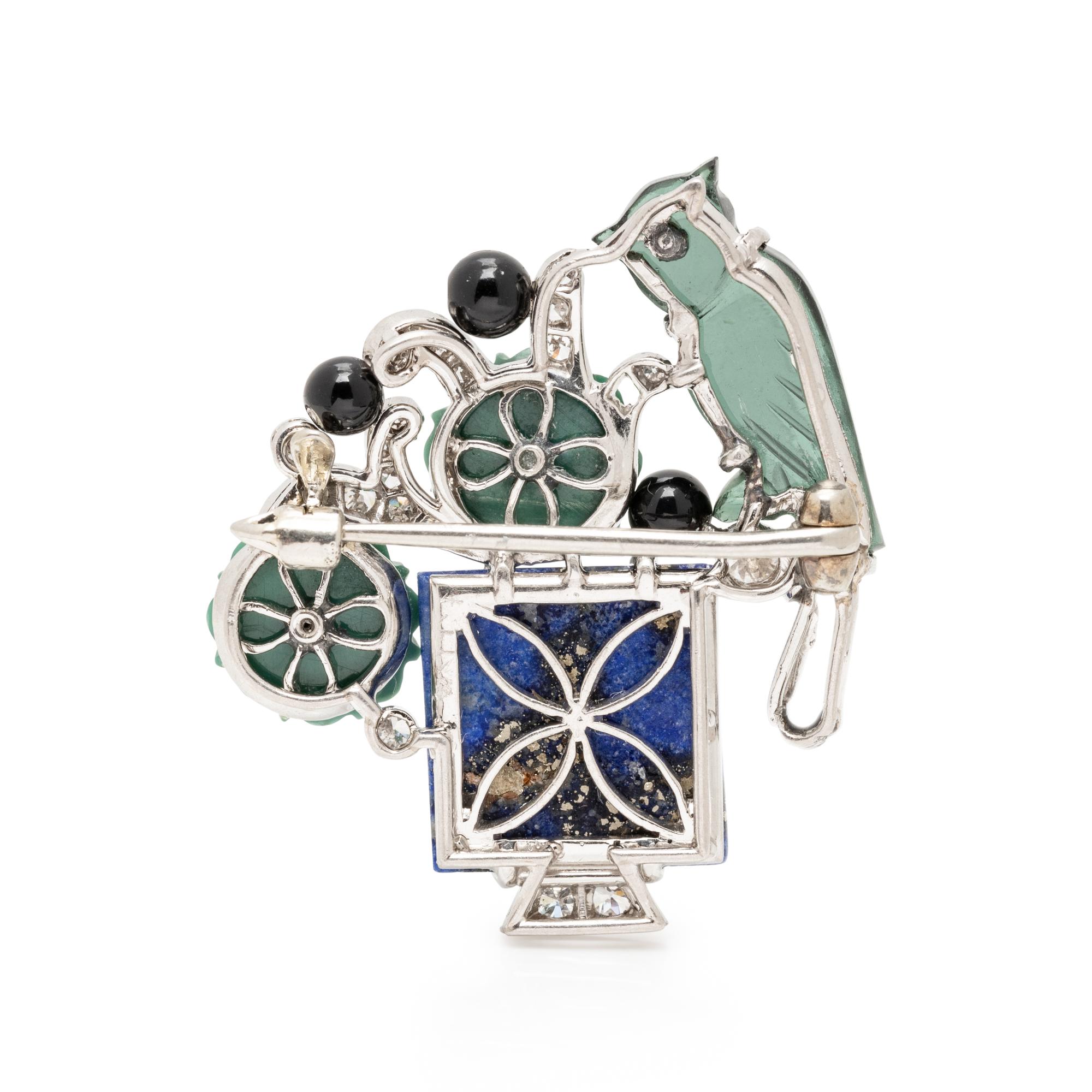 CARTIER, ART DECO, GIARDINETTO BROOCH