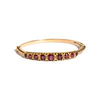 ANTIQUE, RUBY AND DIAMOND BANGLE BRACELET