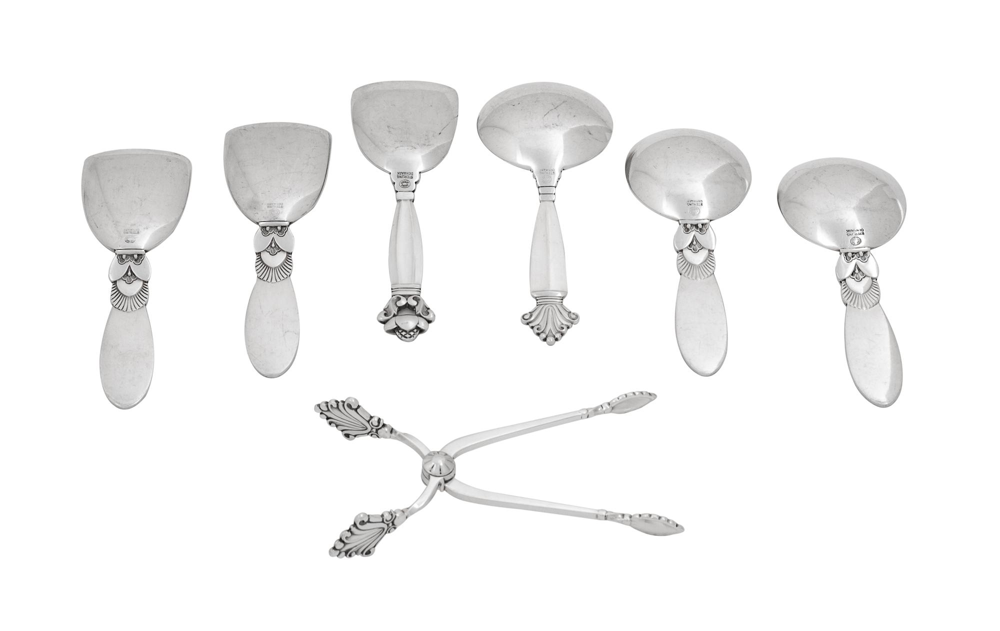 Five Georg Jensen Sugar Serving Articles