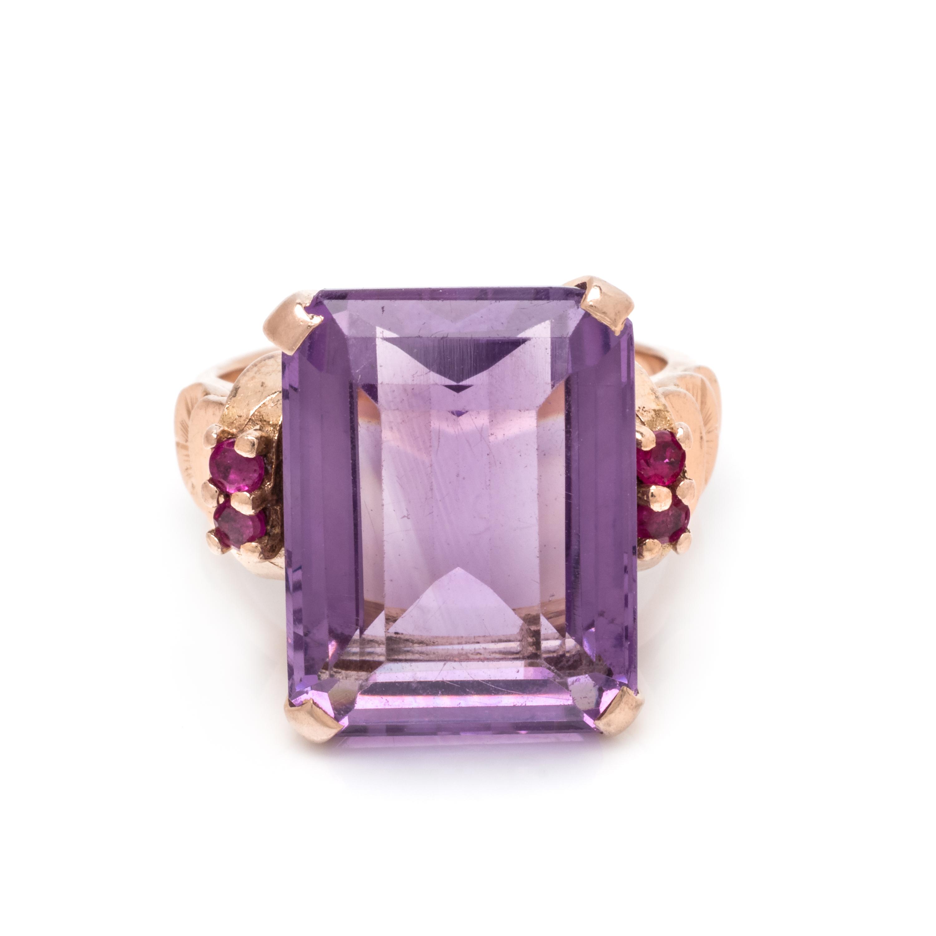 AMETHYST AND GEMSTONE RING