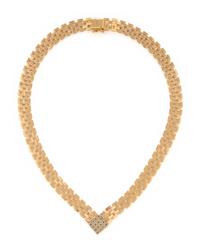 DIAMOND AND GOLD BRICK LINK NECKLACE