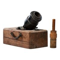 Cook's Arsenal Works Cast Iron Mortar with Wood Block Mount