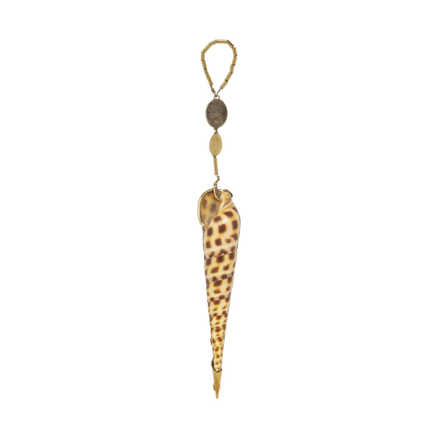 MARGUERITE STIX, SHELL AND TURQUOISE PENDANT