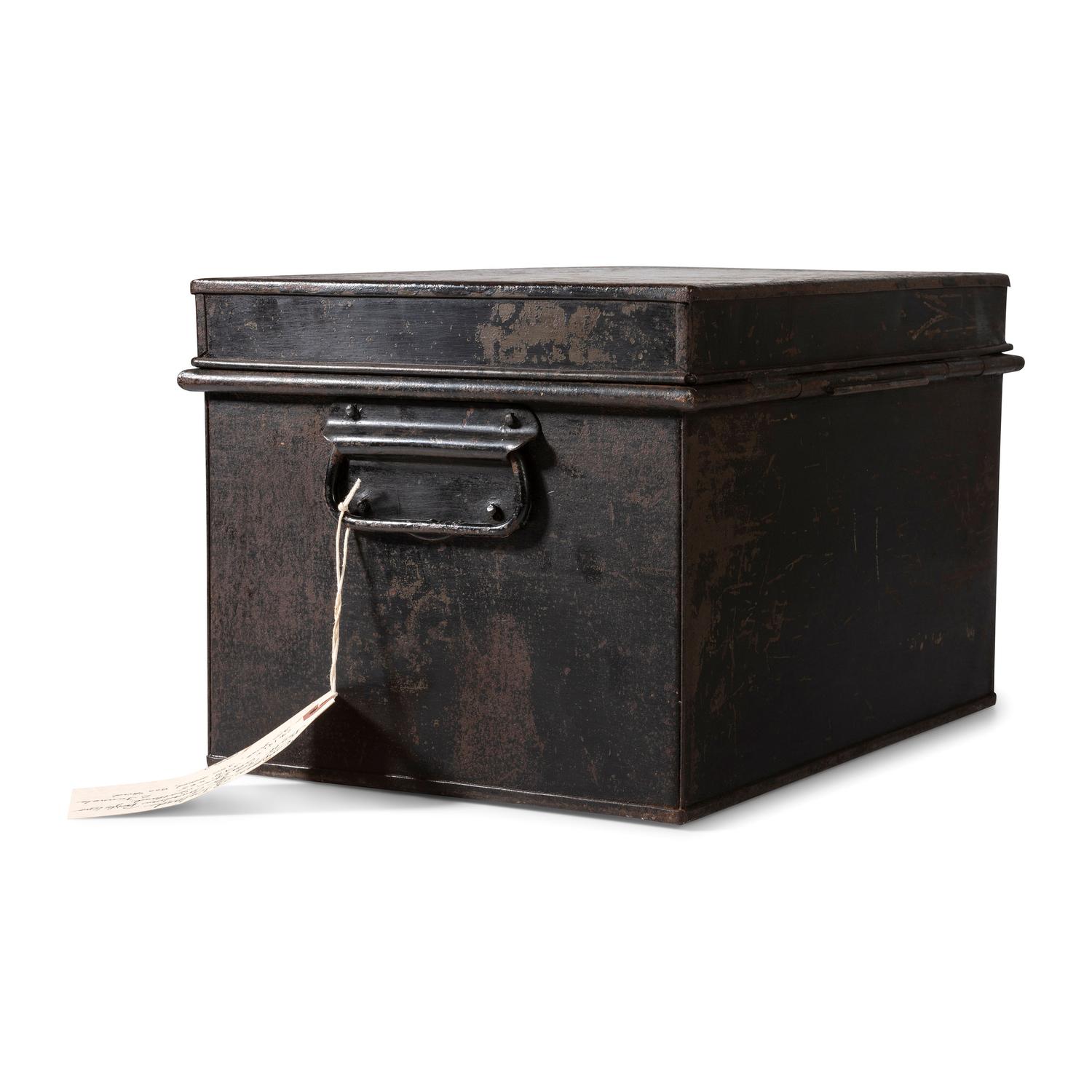 A Painted Tin Cocaine Storage Box