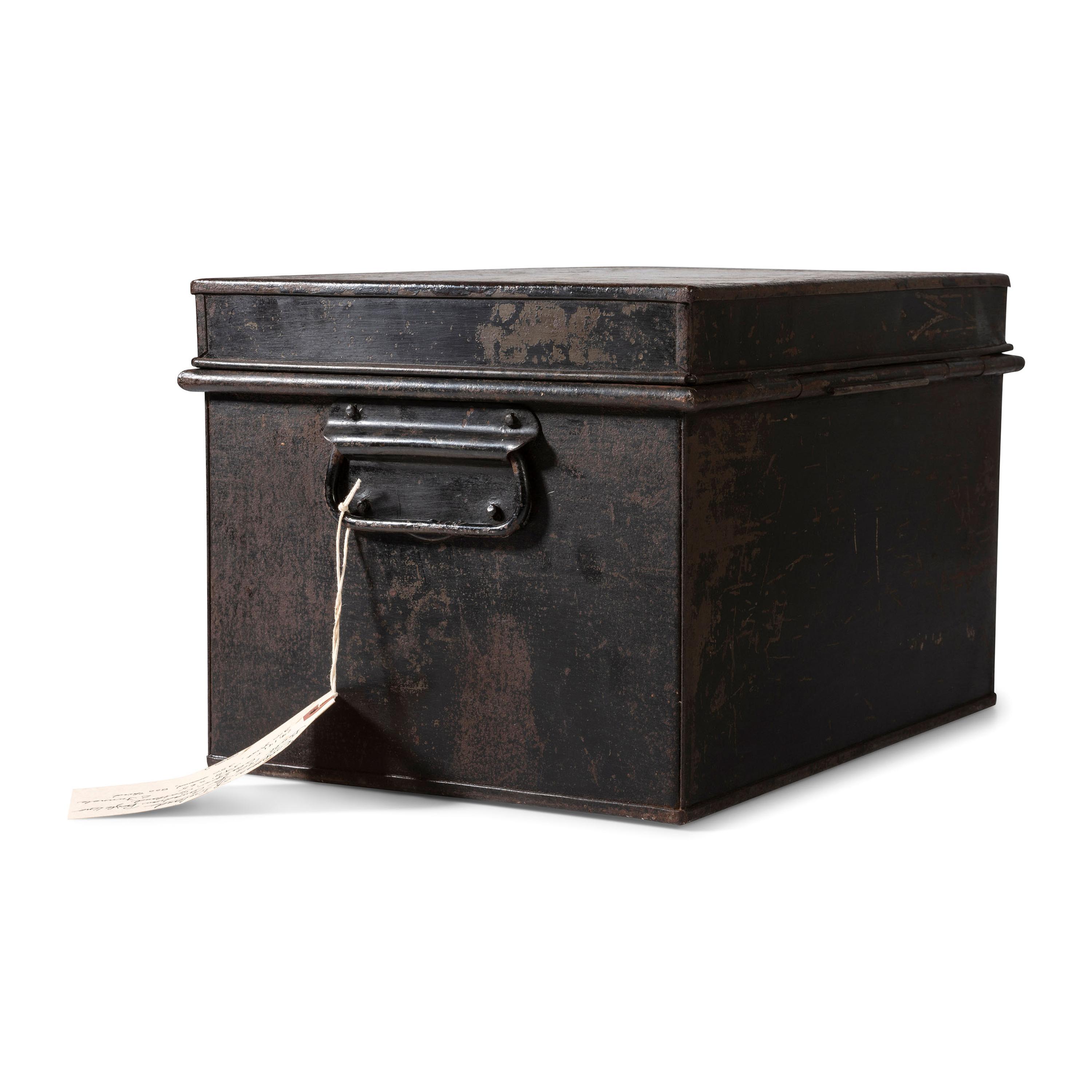 A Painted Tin Cocaine Storage Box