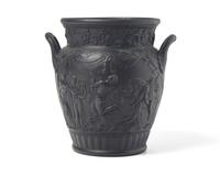 A Wedgwood Black Basalt Twin-Handled Urn